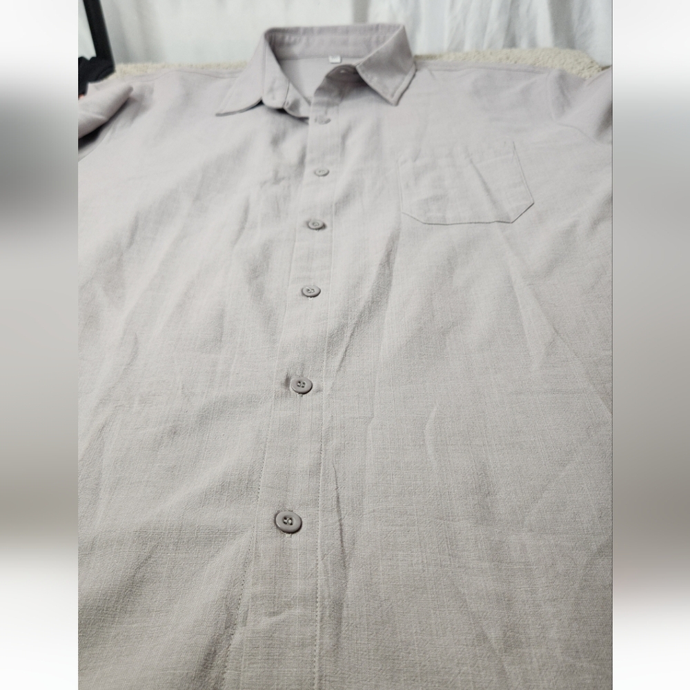 Men's Grey Short Sleeve Shirt - Unknown Brand - 3XL